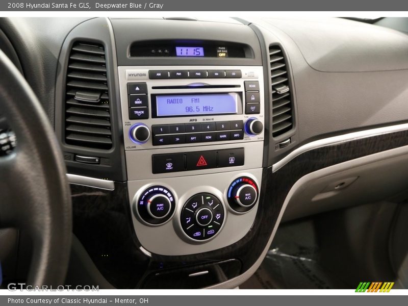 Deepwater Blue / Gray 2008 Hyundai Santa Fe GLS