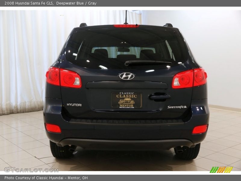 Deepwater Blue / Gray 2008 Hyundai Santa Fe GLS