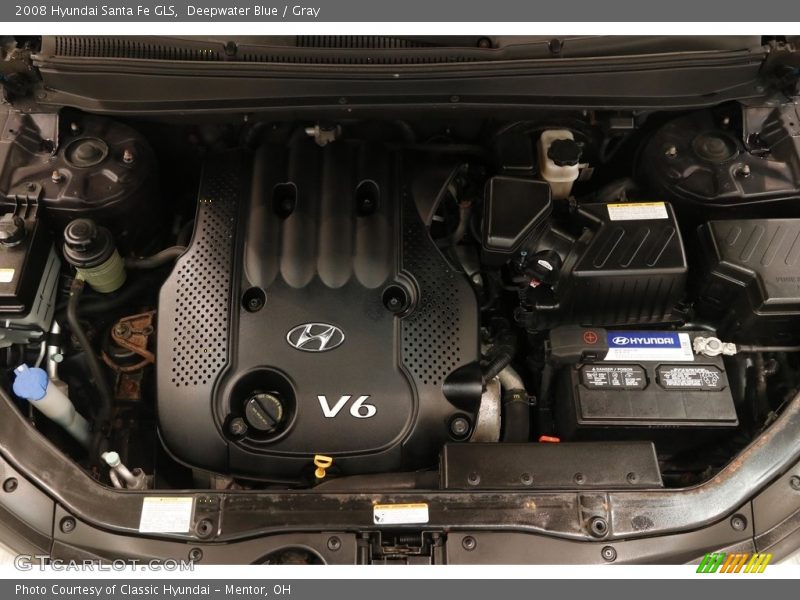 Deepwater Blue / Gray 2008 Hyundai Santa Fe GLS