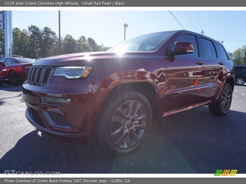 Velvet Red Pearl / Black 2018 Jeep Grand Cherokee High Altitude