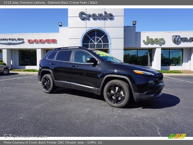Diamond Black Crystal Pearl / Black 2018 Jeep Cherokee Latitude