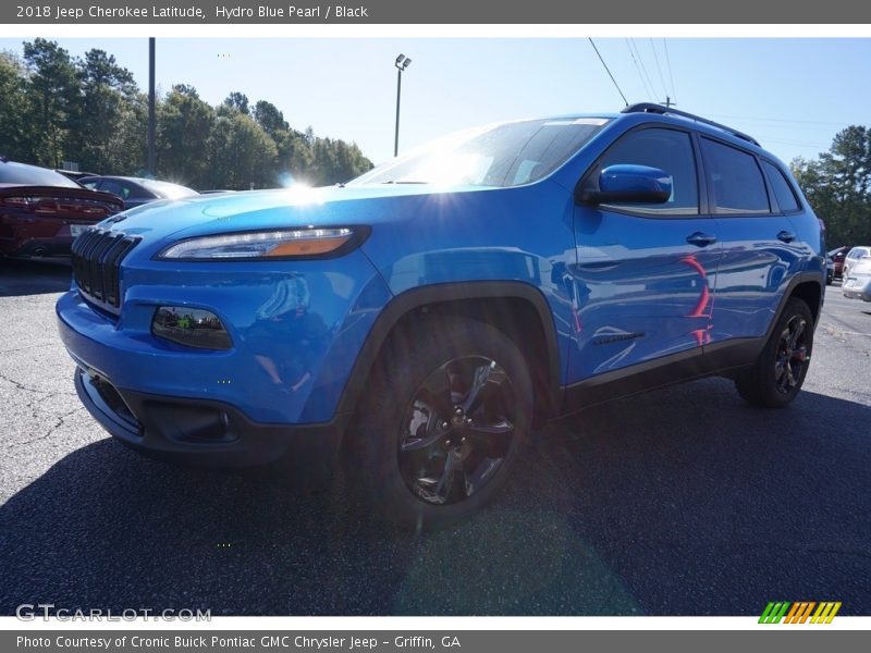 Hydro Blue Pearl / Black 2018 Jeep Cherokee Latitude