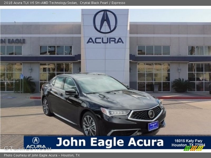 Crystal Black Pearl / Espresso 2018 Acura TLX V6 SH-AWD Technology Sedan