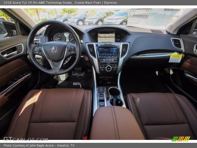 Crystal Black Pearl / Espresso 2018 Acura TLX V6 SH-AWD Technology Sedan