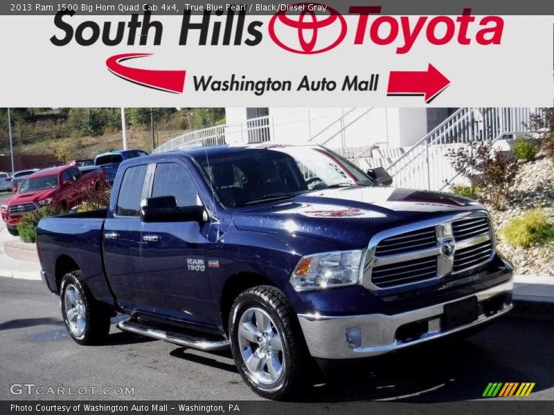 True Blue Pearl / Black/Diesel Gray 2013 Ram 1500 Big Horn Quad Cab 4x4