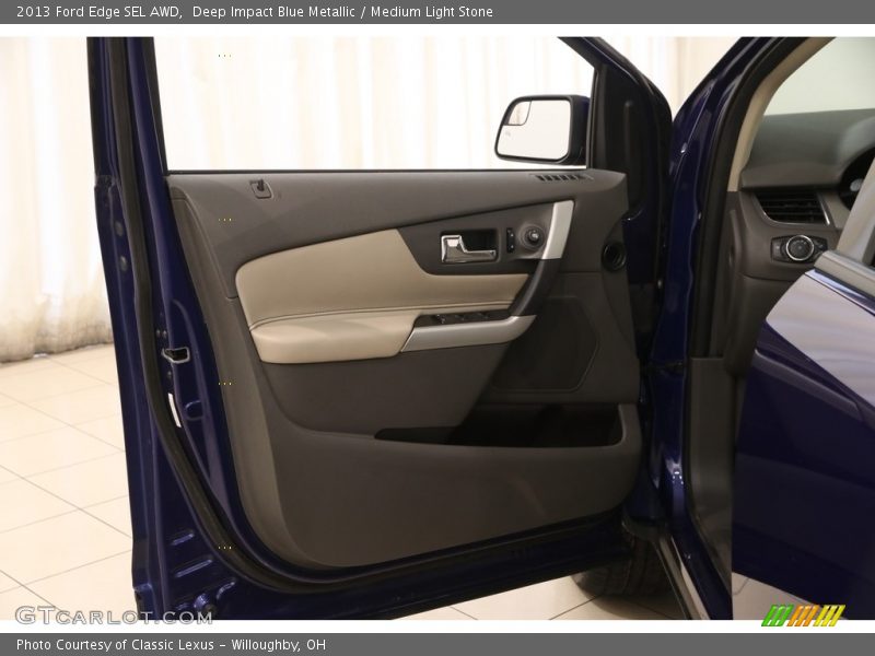Deep Impact Blue Metallic / Medium Light Stone 2013 Ford Edge SEL AWD