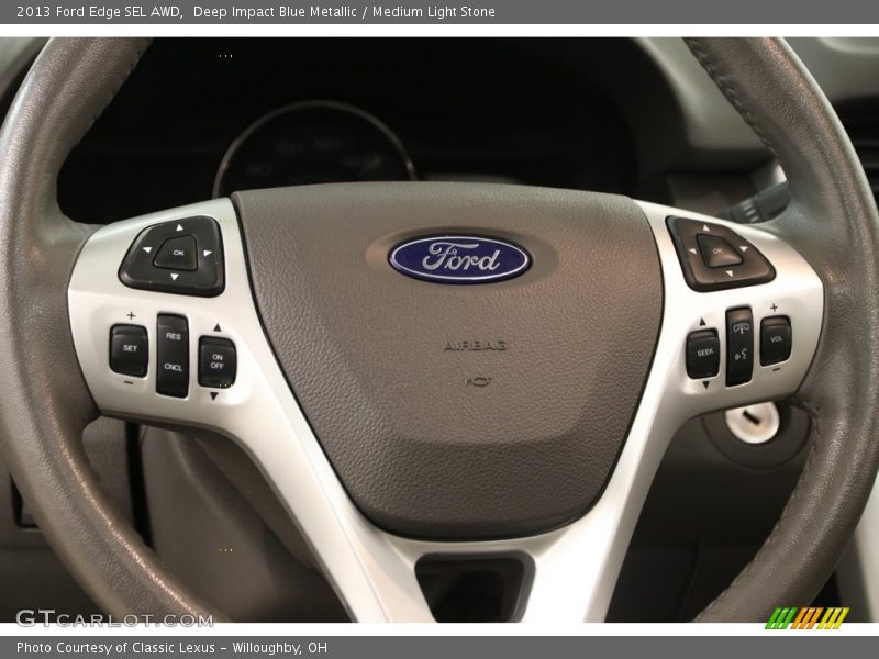 Deep Impact Blue Metallic / Medium Light Stone 2013 Ford Edge SEL AWD