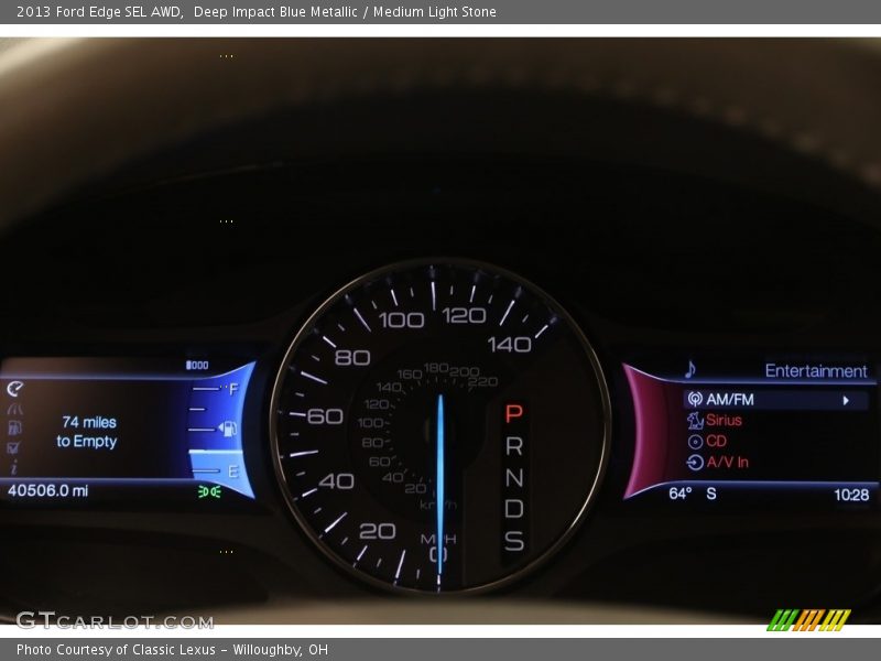 Deep Impact Blue Metallic / Medium Light Stone 2013 Ford Edge SEL AWD