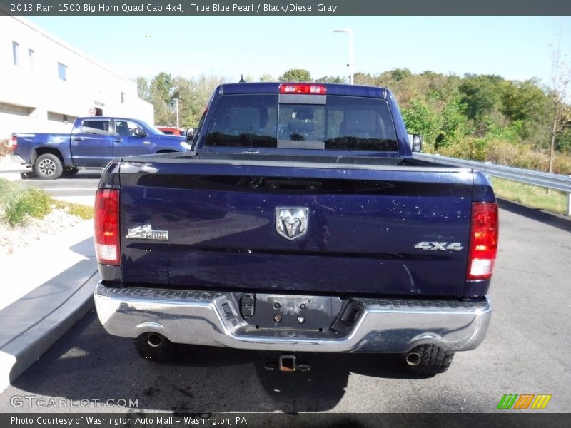 True Blue Pearl / Black/Diesel Gray 2013 Ram 1500 Big Horn Quad Cab 4x4