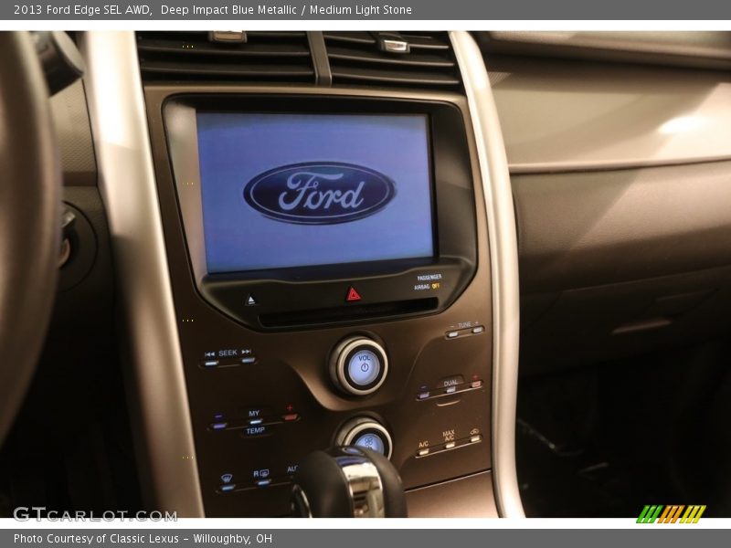 Deep Impact Blue Metallic / Medium Light Stone 2013 Ford Edge SEL AWD
