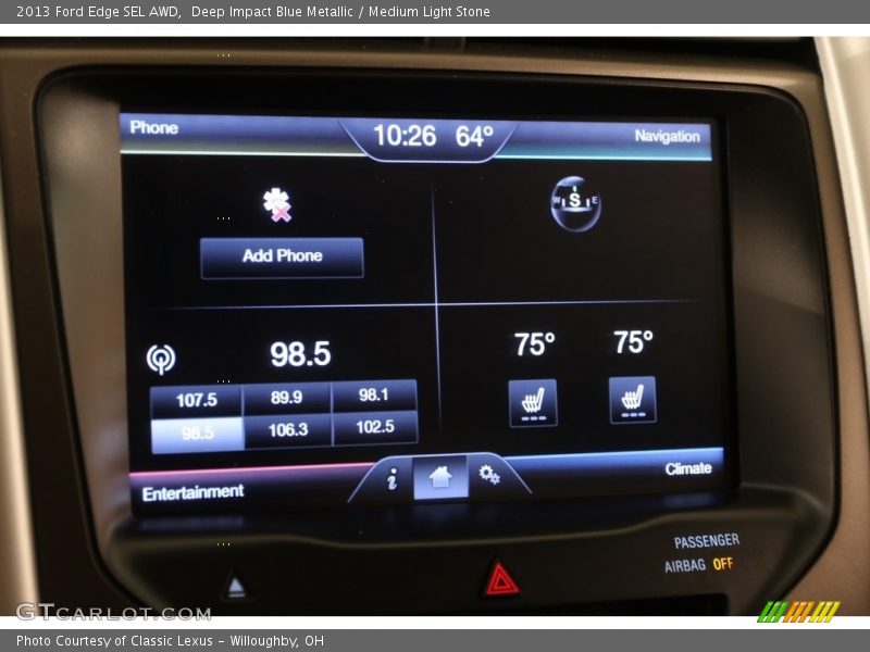 Deep Impact Blue Metallic / Medium Light Stone 2013 Ford Edge SEL AWD