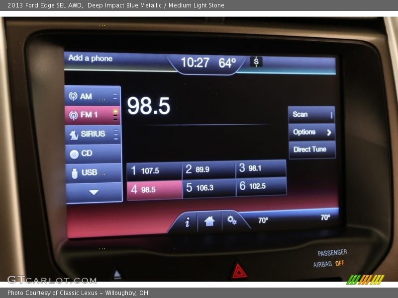 Deep Impact Blue Metallic / Medium Light Stone 2013 Ford Edge SEL AWD
