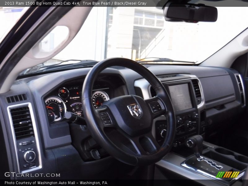 True Blue Pearl / Black/Diesel Gray 2013 Ram 1500 Big Horn Quad Cab 4x4