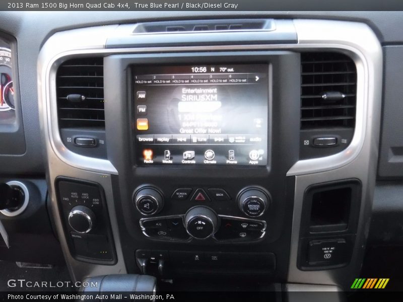 True Blue Pearl / Black/Diesel Gray 2013 Ram 1500 Big Horn Quad Cab 4x4