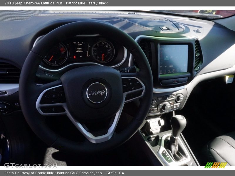 Patriot Blue Pearl / Black 2018 Jeep Cherokee Latitude Plus