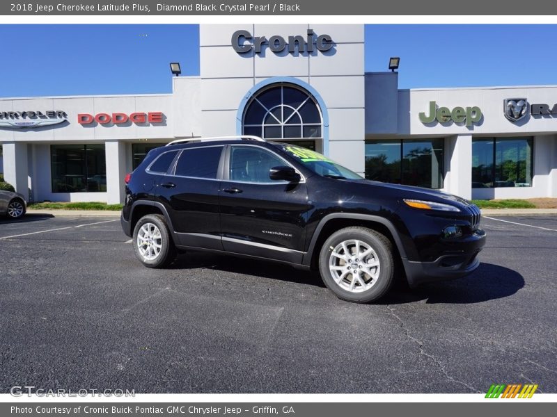 Diamond Black Crystal Pearl / Black 2018 Jeep Cherokee Latitude Plus