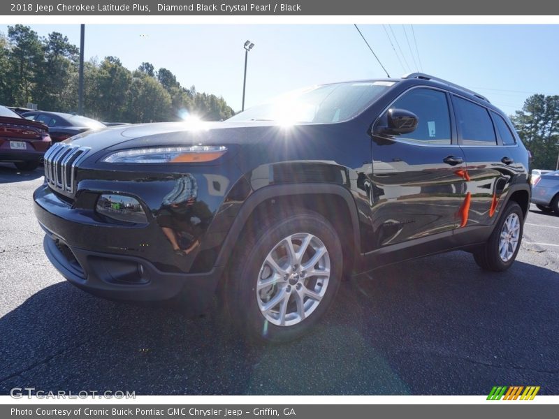 Diamond Black Crystal Pearl / Black 2018 Jeep Cherokee Latitude Plus