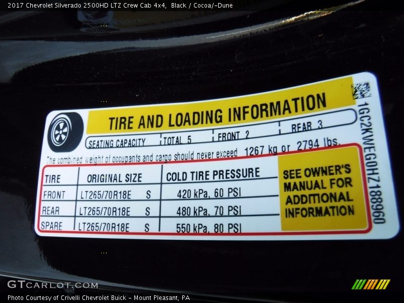 Black / Cocoa/­Dune 2017 Chevrolet Silverado 2500HD LTZ Crew Cab 4x4