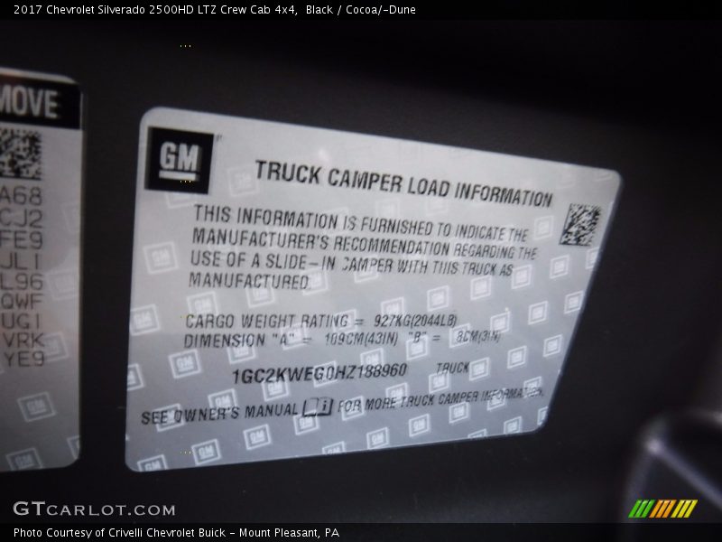 Black / Cocoa/­Dune 2017 Chevrolet Silverado 2500HD LTZ Crew Cab 4x4