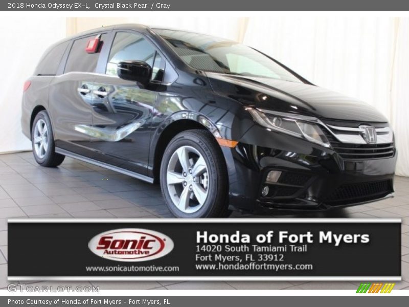 Crystal Black Pearl / Gray 2018 Honda Odyssey EX-L
