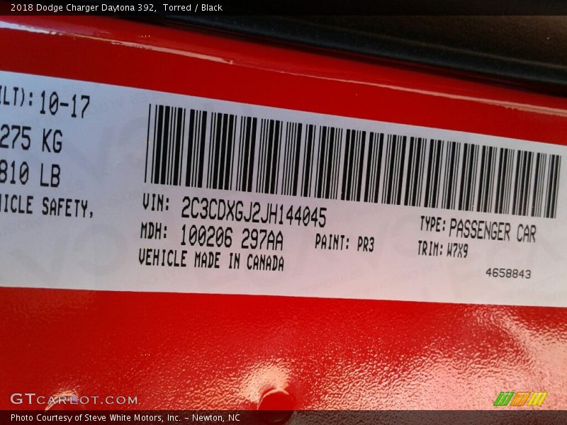 Torred / Black 2018 Dodge Charger Daytona 392