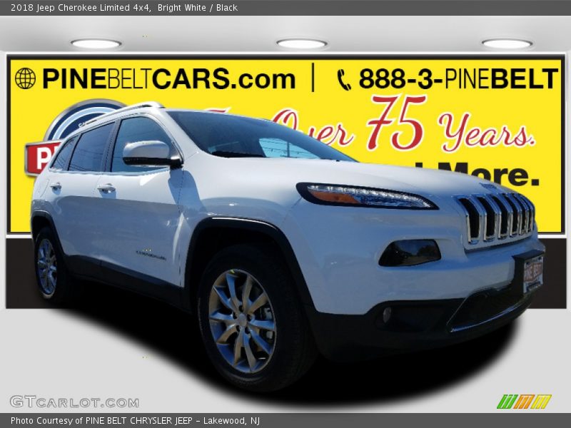 Bright White / Black 2018 Jeep Cherokee Limited 4x4