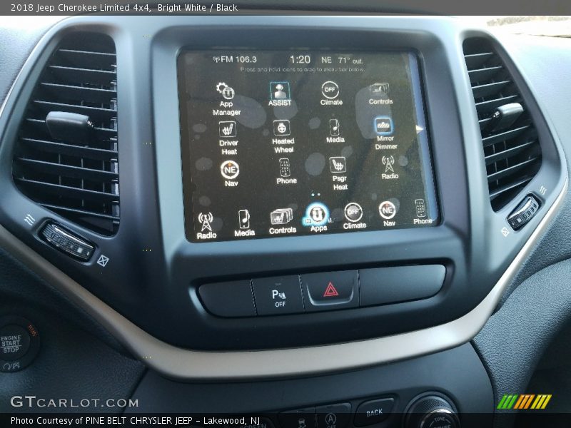 Bright White / Black 2018 Jeep Cherokee Limited 4x4