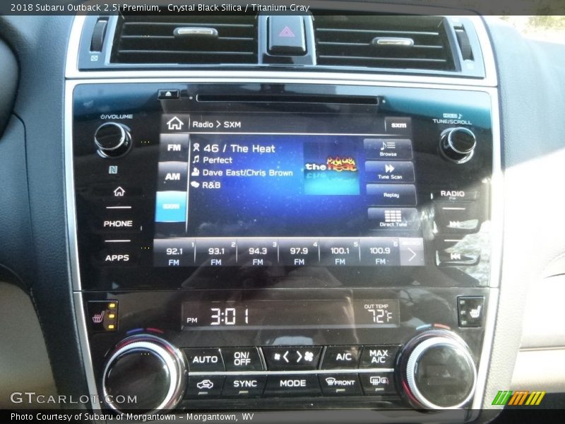 Crystal Black Silica / Titanium Gray 2018 Subaru Outback 2.5i Premium