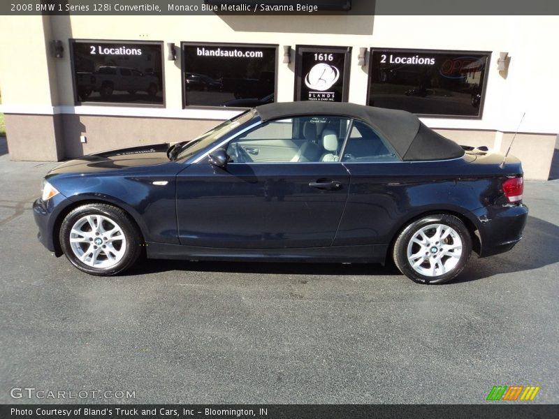 Monaco Blue Metallic / Savanna Beige 2008 BMW 1 Series 128i Convertible
