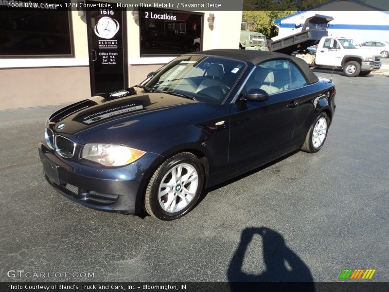 Monaco Blue Metallic / Savanna Beige 2008 BMW 1 Series 128i Convertible