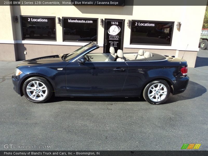 Monaco Blue Metallic / Savanna Beige 2008 BMW 1 Series 128i Convertible