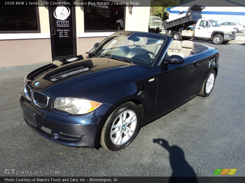 Monaco Blue Metallic / Savanna Beige 2008 BMW 1 Series 128i Convertible