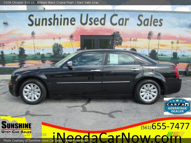 Brilliant Black Crystal Pearl / Dark Slate Gray 2008 Chrysler 300 LX