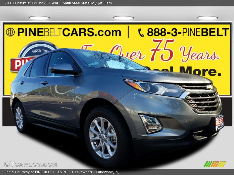 Satin Steel Metallic / Jet Black 2018 Chevrolet Equinox LT AWD