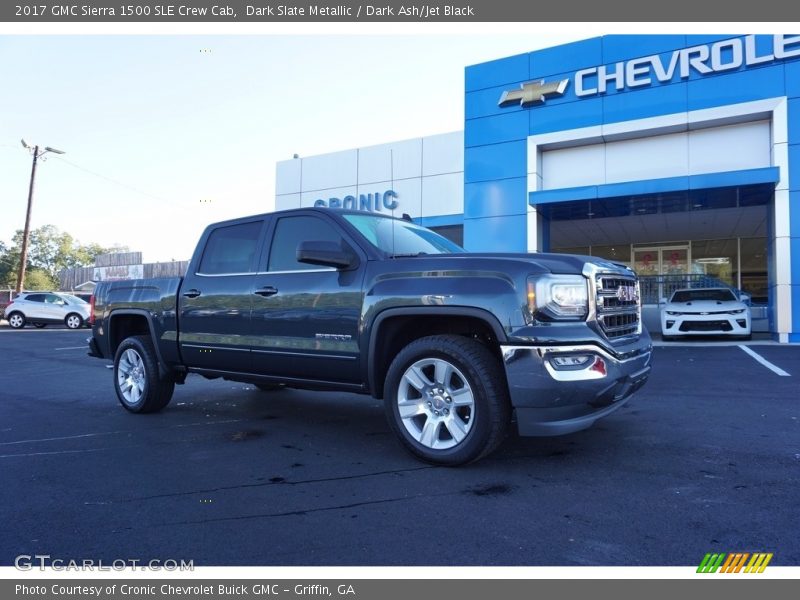 Dark Slate Metallic / Dark Ash/Jet Black 2017 GMC Sierra 1500 SLE Crew Cab