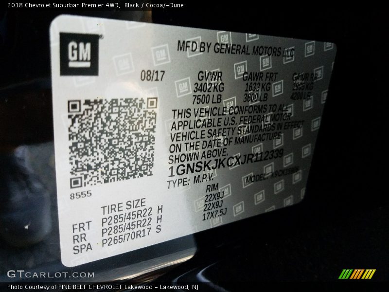 Black / Cocoa/­Dune 2018 Chevrolet Suburban Premier 4WD