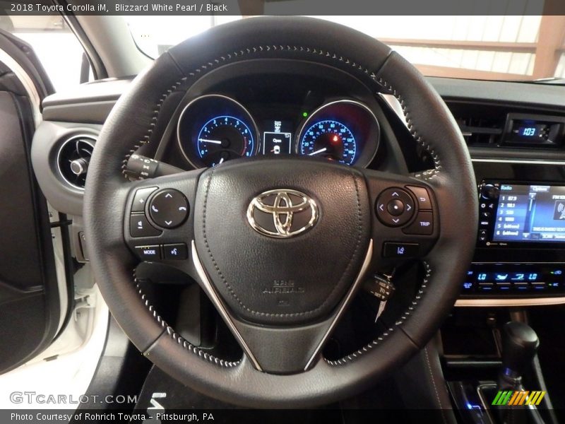 Blizzard White Pearl / Black 2018 Toyota Corolla iM