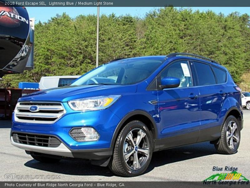 Lightning Blue / Medium Light Stone 2018 Ford Escape SEL