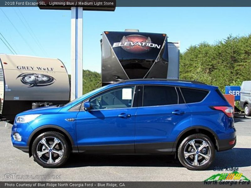 Lightning Blue / Medium Light Stone 2018 Ford Escape SEL