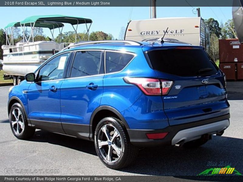 Lightning Blue / Medium Light Stone 2018 Ford Escape SEL