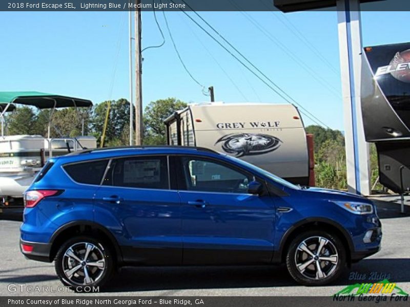 Lightning Blue / Medium Light Stone 2018 Ford Escape SEL