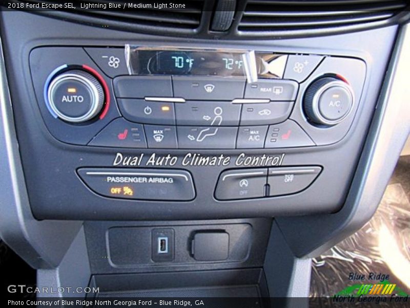 Lightning Blue / Medium Light Stone 2018 Ford Escape SEL