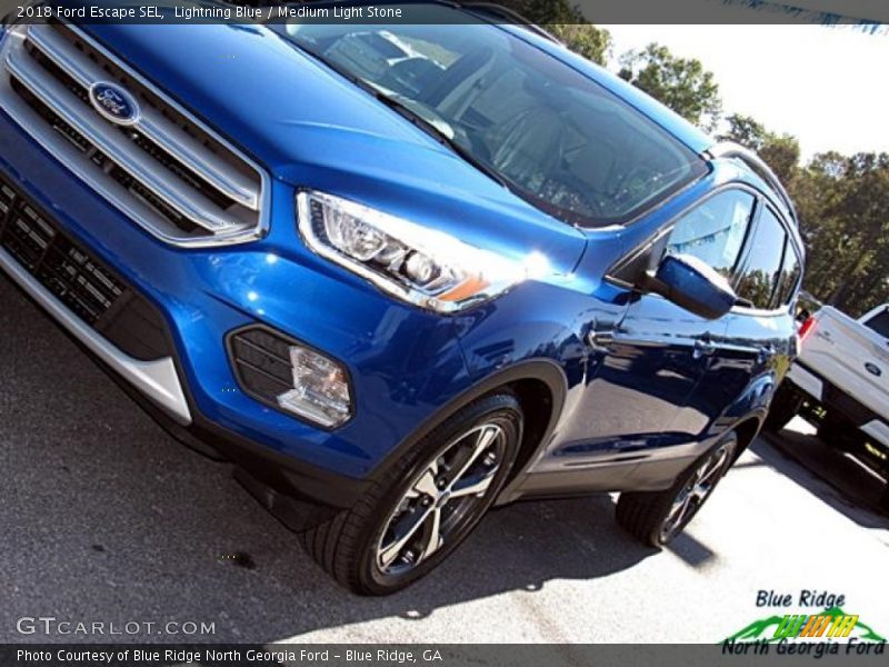 Lightning Blue / Medium Light Stone 2018 Ford Escape SEL