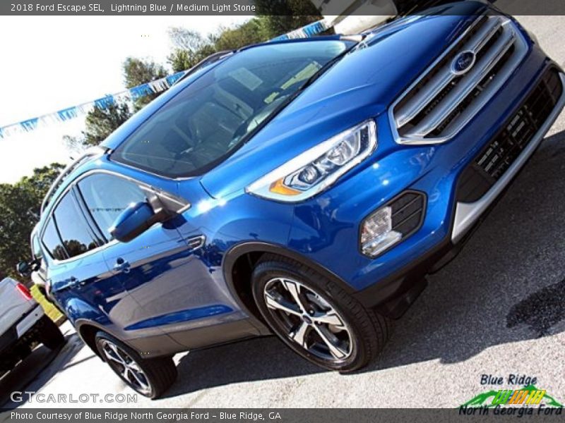 Lightning Blue / Medium Light Stone 2018 Ford Escape SEL