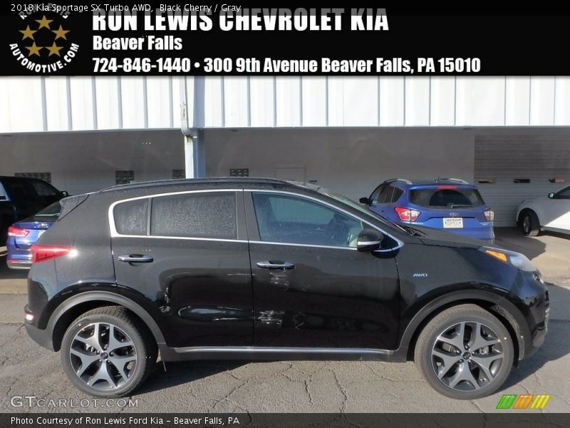 Black Cherry / Gray 2018 Kia Sportage SX Turbo AWD