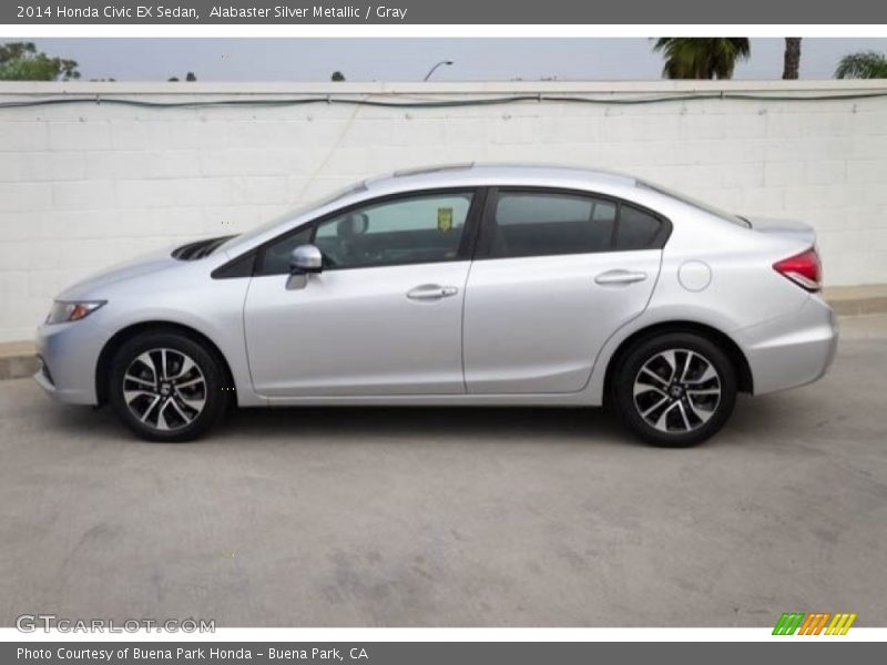 Alabaster Silver Metallic / Gray 2014 Honda Civic EX Sedan