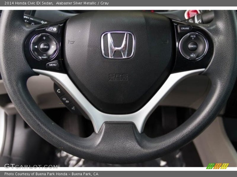 Alabaster Silver Metallic / Gray 2014 Honda Civic EX Sedan