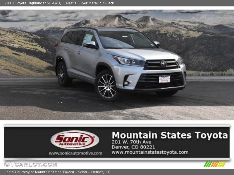 Celestial Silver Metallic / Black 2018 Toyota Highlander SE AWD