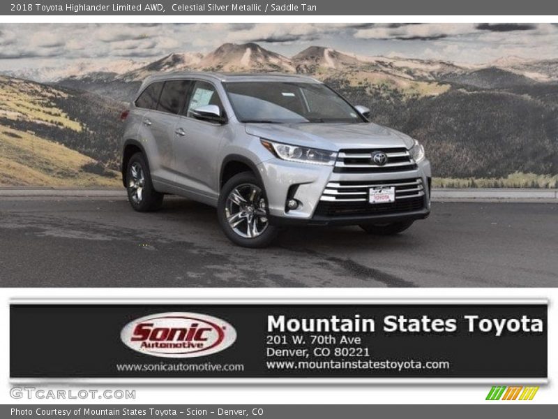 Celestial Silver Metallic / Saddle Tan 2018 Toyota Highlander Limited AWD