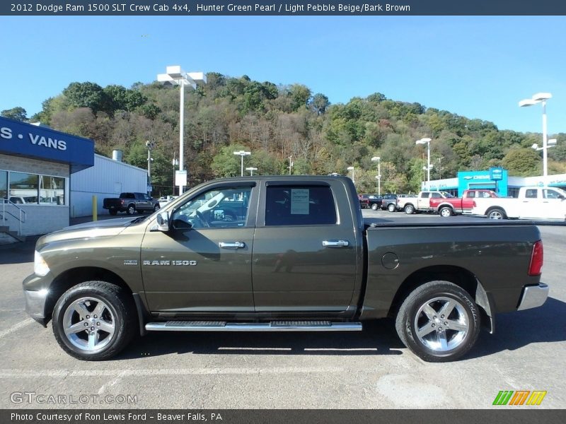 Hunter Green Pearl / Light Pebble Beige/Bark Brown 2012 Dodge Ram 1500 SLT Crew Cab 4x4